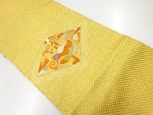 菱に桐唐草模様織り出し袋帯